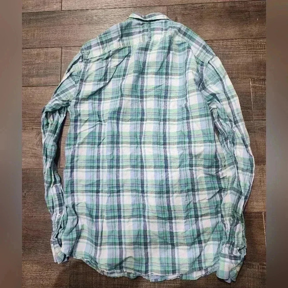Banana Republic Mens Medium Button Down Long Sleeve Green Blue Pink - Picture 4 of 4